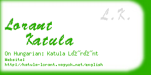 lorant katula business card